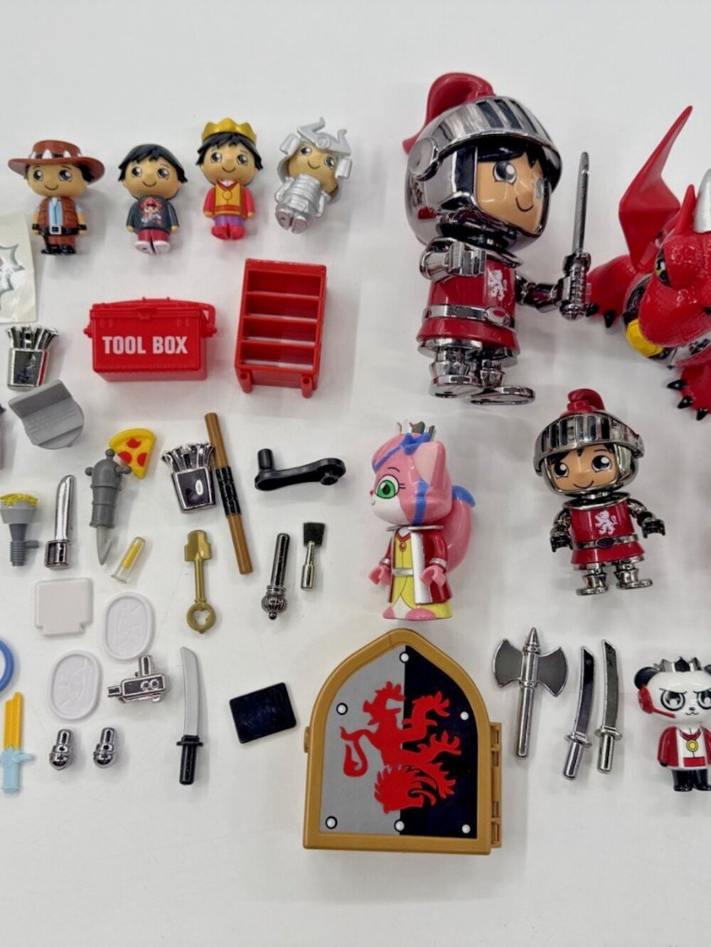 Ryan's World Figures Lot Over 40 Characters Knight Chrome Space Mini Accessories